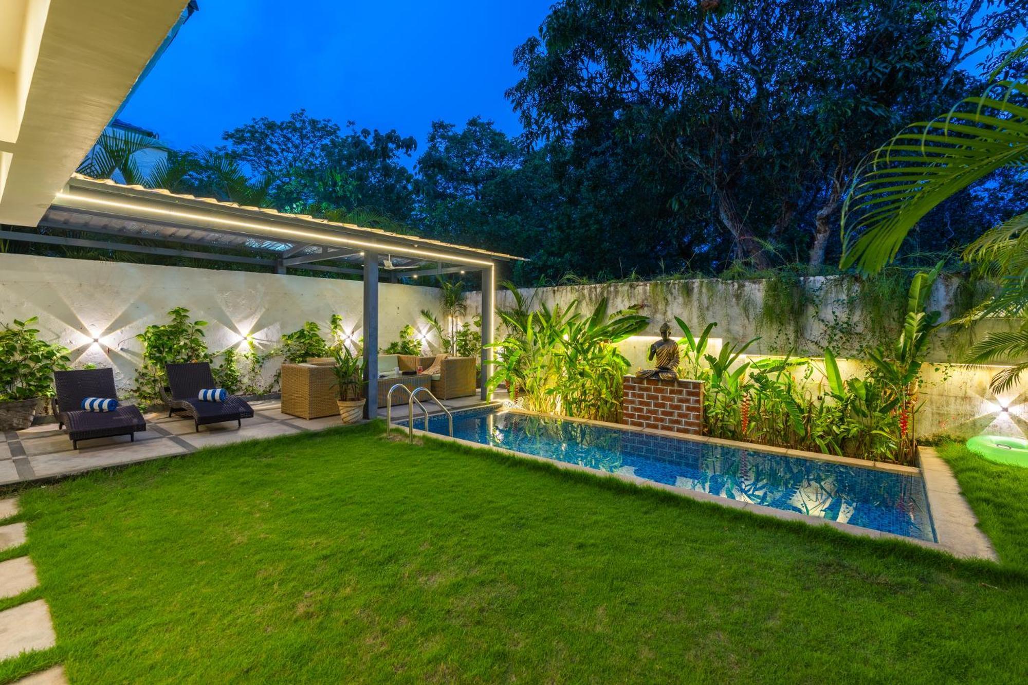 Elivaas 3 Bhk With Pvt Pool - Azalea Villa Siolim Exterior photo
