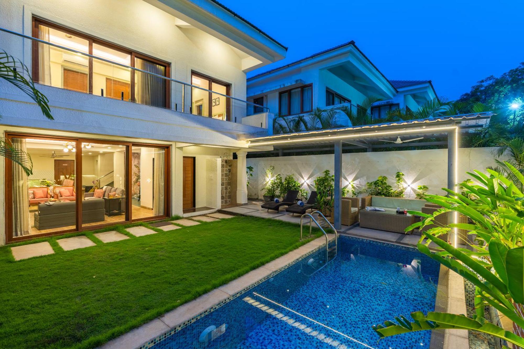 Elivaas 3 Bhk With Pvt Pool - Azalea Villa Siolim Exterior photo